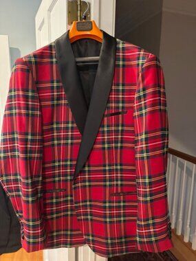 Mens Plaid Dinner Jacket 50R